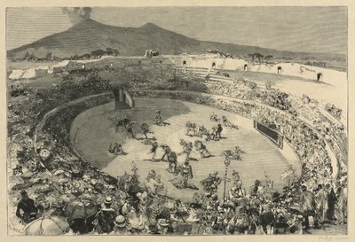 Włochy. Festiwal w Pompejach, Cyrk gladiatorów autorstwa Auguste Louis Lepère