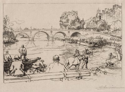 Kąpielisko w Pont Marie, 1912. autorstwa Auguste Louis Lepère