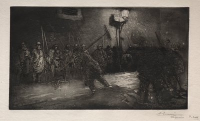 Zew Zamiataczy Nocy, 1890. autorstwa Auguste Louis Lepère