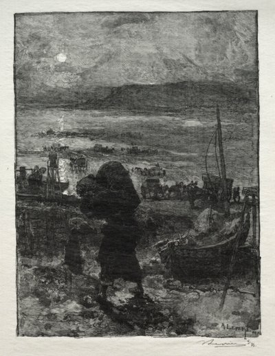 Zbieranie piasku. autorstwa Auguste Louis Lepère