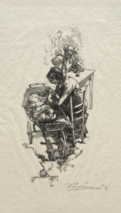 Kobieta w kołysce. autorstwa Auguste Louis Lepère