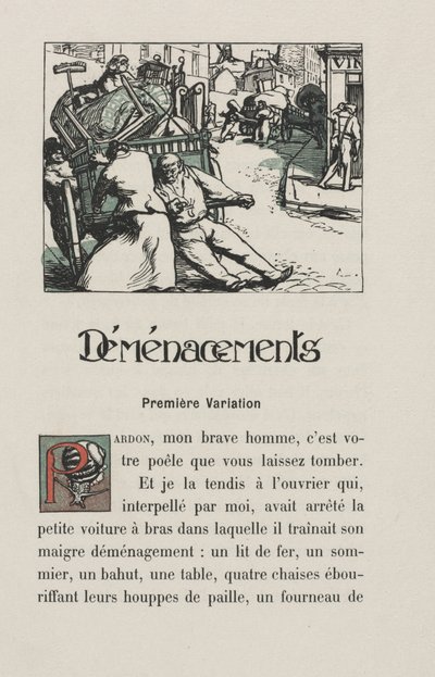 Krajobrazy i rogi ulic: Przeprowadzka, 1900. autorstwa Auguste Louis Lepère