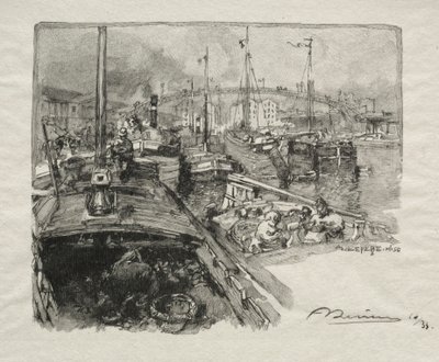 Basin de la Villette autorstwa Auguste Louis Lepère