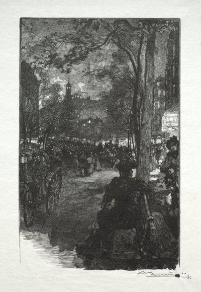 Boulevard Montmartre, wieczór autorstwa Auguste Louis Lepère