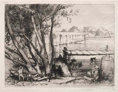 Most Poissy autorstwa Auguste Louis Lepère