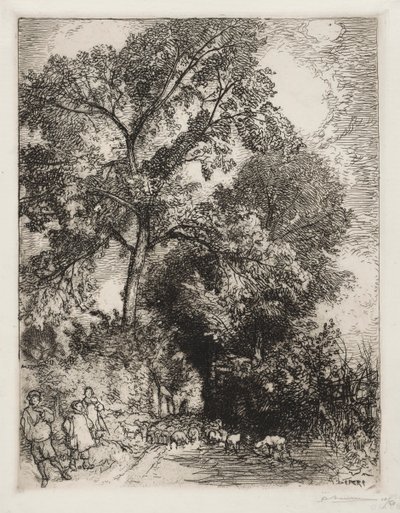 Powrót stada, Crèvecoeur, 1913. autorstwa Auguste Louis Lepère