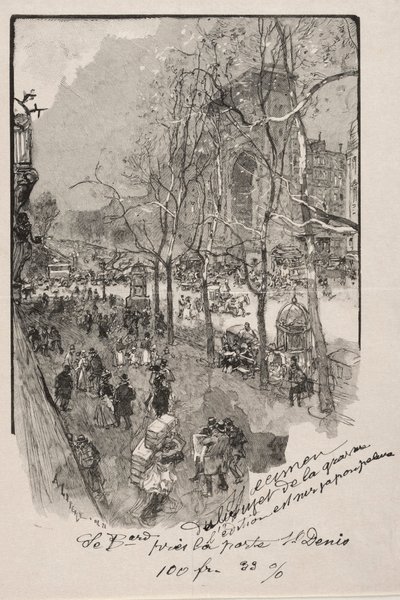 Bulwary, w pobliżu Porte St. Denis autorstwa Auguste Louis Lepère