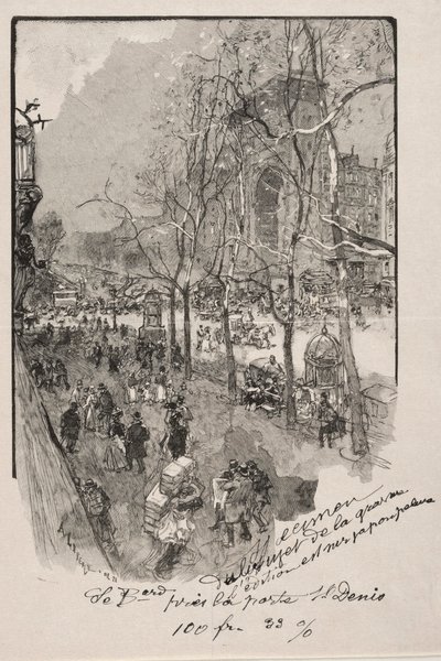 Bulwary, w pobliżu Porte St. Denis. autorstwa Auguste Louis Lepère