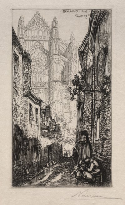 Wąska ulica, Beauvais (Aleja, Beauvais) autorstwa Auguste Louis Lepère