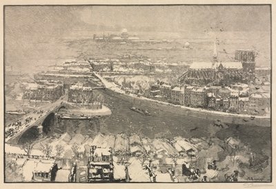 Paryż pod śniegiem autorstwa Auguste Louis Lepère