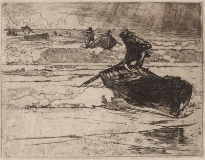 Rybacy uciekający przed burzą autorstwa Auguste Louis Lepère