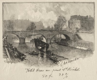 Małe ramię w Pont St. Michel. autorstwa Auguste Louis Lepère