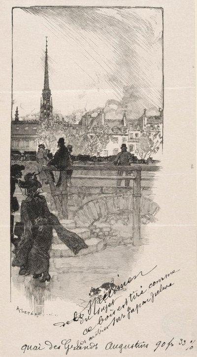 Quai des Grands Augustins. autorstwa Auguste Louis Lepère