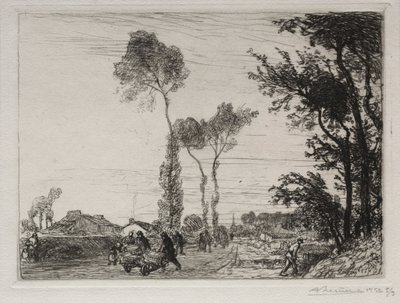 Powrót z rynku St. Jean-de-Mont, 1910. autorstwa Auguste Louis Lepère
