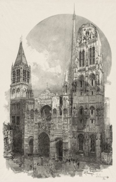 Ilustrowany Rouen: Katedra w Rouen autorstwa Auguste Louis Lepère