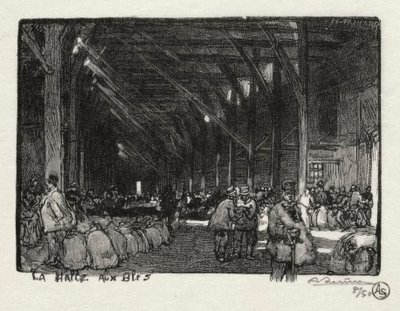 Ilustrowany Rouen: Halle aux Blès, 1896. autorstwa Auguste Louis Lepère