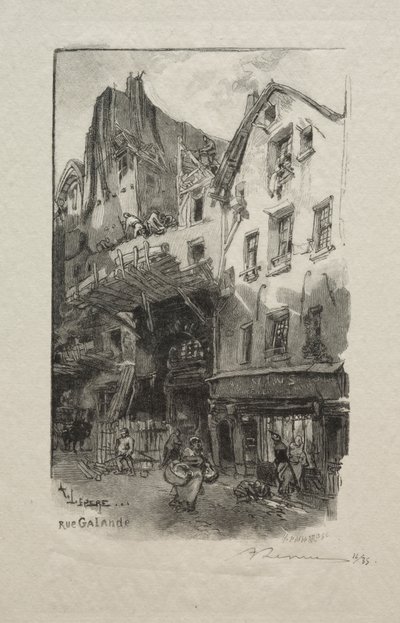 Ulica Galande autorstwa Auguste Louis Lepère