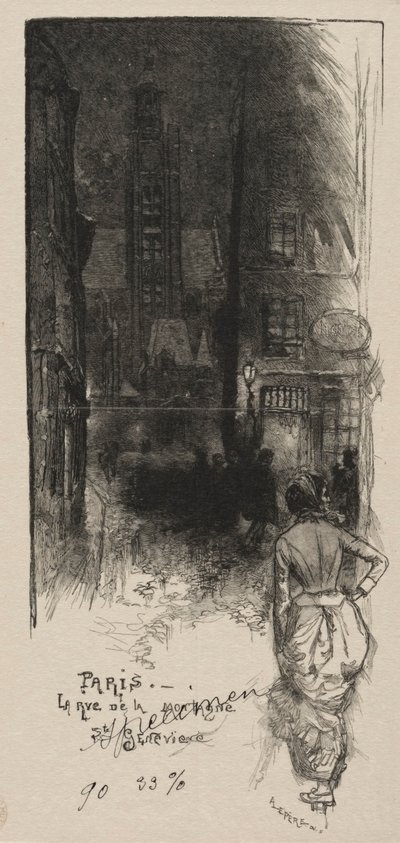Rue de la Montagne, St. Genevieve autorstwa Auguste Louis Lepère