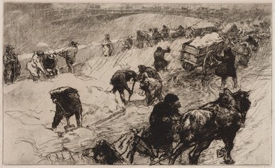 Walka na śnieżki: Quai aux Fleurs, 1890. autorstwa Auguste Louis Lepère