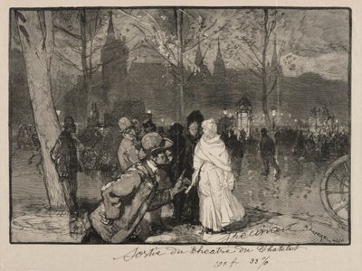 Opuszczenie Teatru Chatelet autorstwa Auguste Louis Lepère