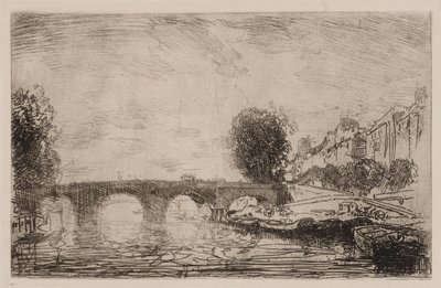 Zachód słońca w Pont Marie autorstwa Auguste Louis Lepère