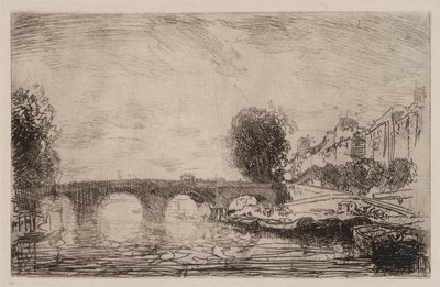 Zachód słońca w Pont Marie, 1890. autorstwa Auguste Louis Lepère