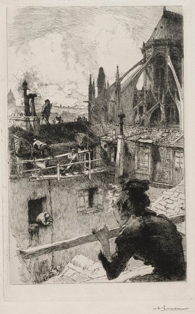 Na dachach w pobliżu Notre Dame autorstwa Auguste Louis Lepère