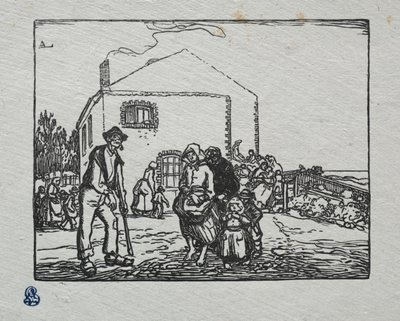Żebracy w ostatnim domu autorstwa Auguste Louis Lepère
