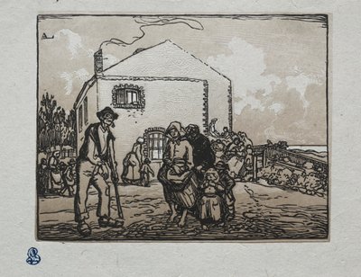 Żebracy w ostatnim domu autorstwa Auguste Louis Lepère