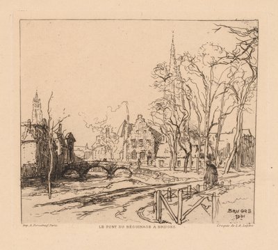Most Béguinage w Brugii La Pont du Beginage w Brugii, 1901. autorstwa Auguste Louis Lepère