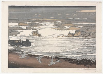 Przełamujące fale, przypływ z września 1901, 1901. autorstwa Auguste Louis Lepère