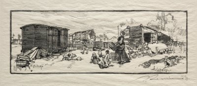 Powozownia Le wagon-logement. autorstwa Auguste Louis Lepère