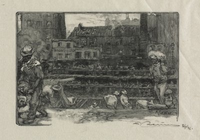 Rozładowacze kanału gipsowego St. Martin, 1890. autorstwa Auguste Louis Lepère