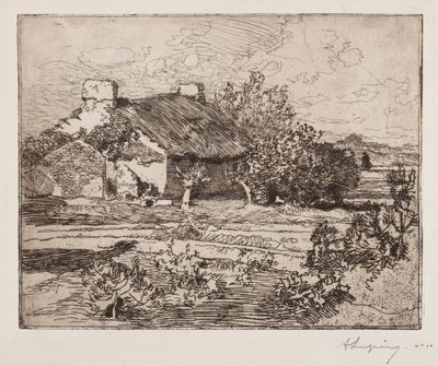 Stary Bourrine, Dom w Marais, Vendée, 1892. autorstwa Auguste Louis Lepère