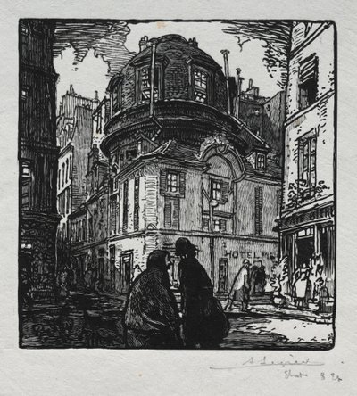 Widok na Hotel Colbert autorstwa Auguste Louis Lepère