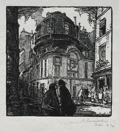 Widok na Hotel Colbert. autorstwa Auguste Louis Lepère