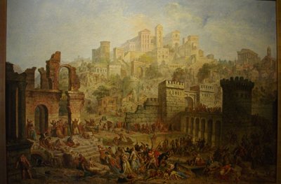 Masakra Żydów w Metzu podczas pierwszej krucjaty autorstwa Auguste Migette