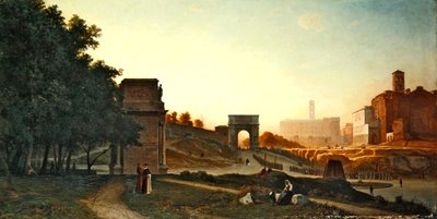 Forum o zachodzie słońca, 1865 autorstwa Auguste Paul Charles Anastasi