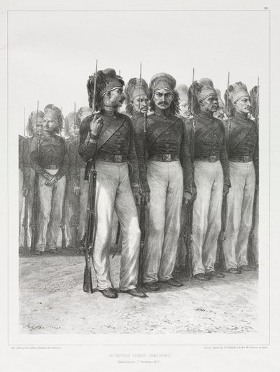 Piechota turecka, Chasseurs, 1837. autorstwa Auguste Raffet