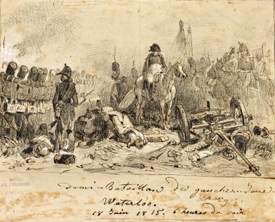 Napoleon w bitwie pod Waterloo autorstwa Auguste Raffet