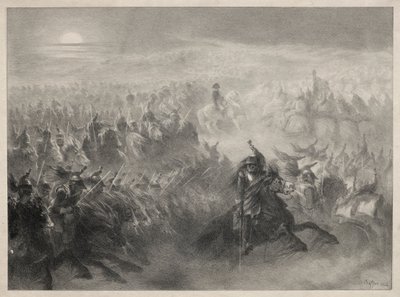 Recenzja w nocy autorstwa Auguste Raffet