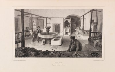 Łaźnia Tatarska, Pokój Wypoczynkowy. Z Voyage dans la Russie autorstwa Anatole de Demidoff, 1837. autorstwa Auguste Raffet