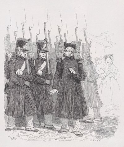 Stary kapral z Dzieł wszystkich Bérangera, 1836. autorstwa Auguste Raffet