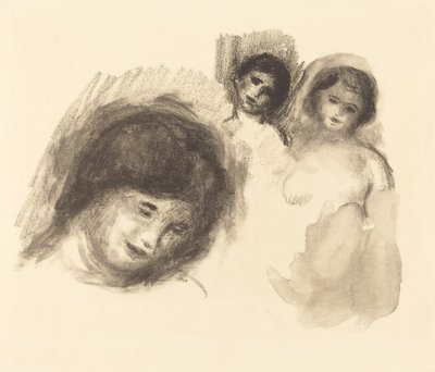 Kamień z trzema szkicami autorstwa Auguste Renoir
