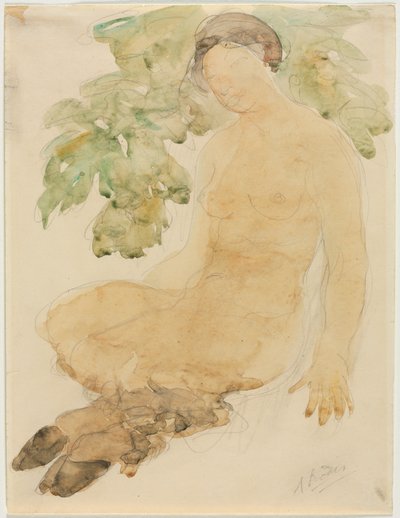 Faunesse, ok. 1905 (akwarela na graficie) autorstwa Auguste Rodin
