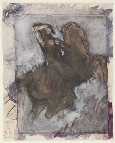 Jeździec (recto); Koń i jeździec (verso) autorstwa Auguste Rodin