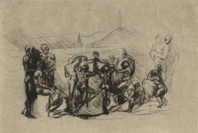 La Ronde, c.1883 (sucha igła) autorstwa Auguste Rodin