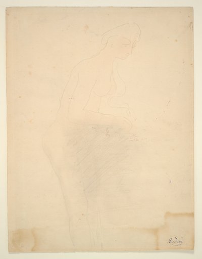 Stojący nago, prawy profil autorstwa Auguste Rodin