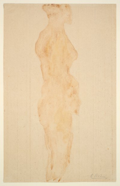 Stojący nago, widok z boku autorstwa Auguste Rodin