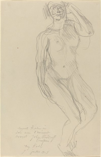 Siedząca kobieta nago patrząc w przyszłość autorstwa Auguste Rodin
